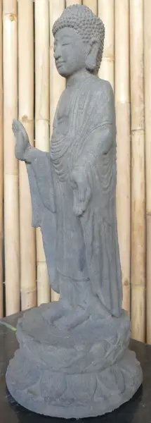 Product image 3 of the product “Standing Buddha, India, form stone / carved, handmade & colored. The height is 60 cm. Dyed in the color antique finish ”